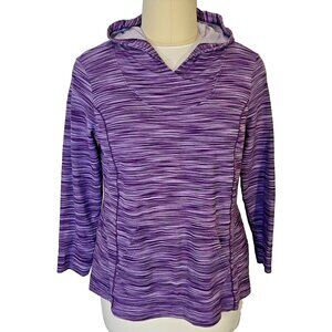 Danskin NOW Purple Hooded Shirt Womens 3X Kanagroo Pocket Long Sleeve